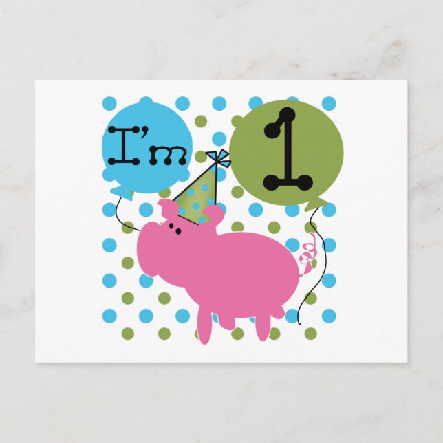 Gris I är 1 födelsedagsskjortor och gåvor Vykort (Framsida)