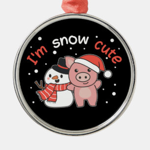 Gris I är Snö Cute Snögubbe Snö Pun Ceramic Orname Julgransprydnad Metall