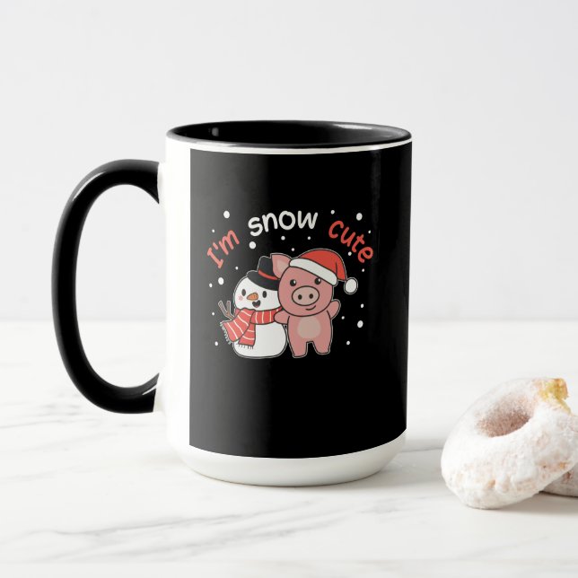 Gris I är Snö Cute Snögubbe Snö Pun Mugg (Med munk)