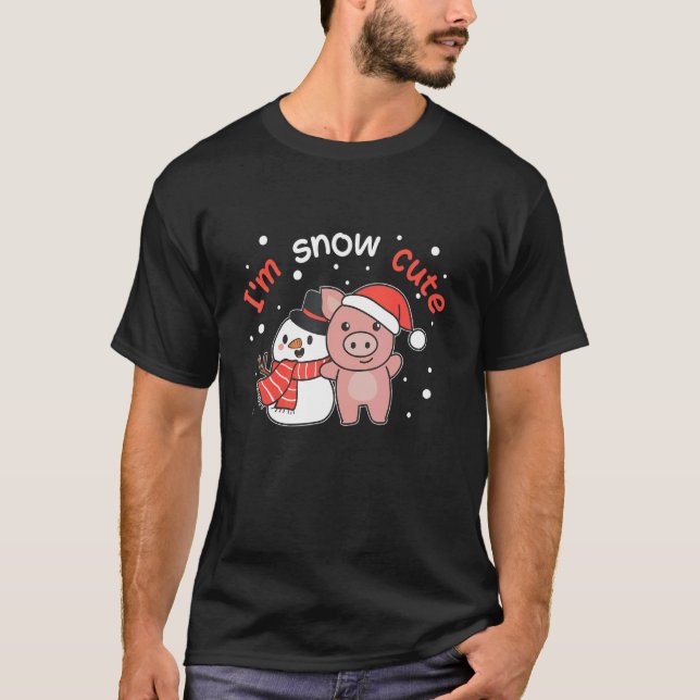 Gris I är Snö Cute Snögubbe Snö Pun T Shirt (Framsida)