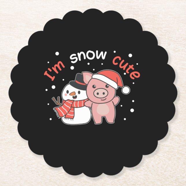 Gris I är Snö Cute Snögubbe Snö Pun Underlägg Papper (Framsida)