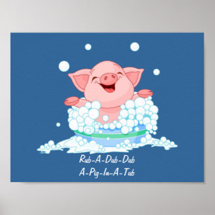 Gris i en badaaffisch poster