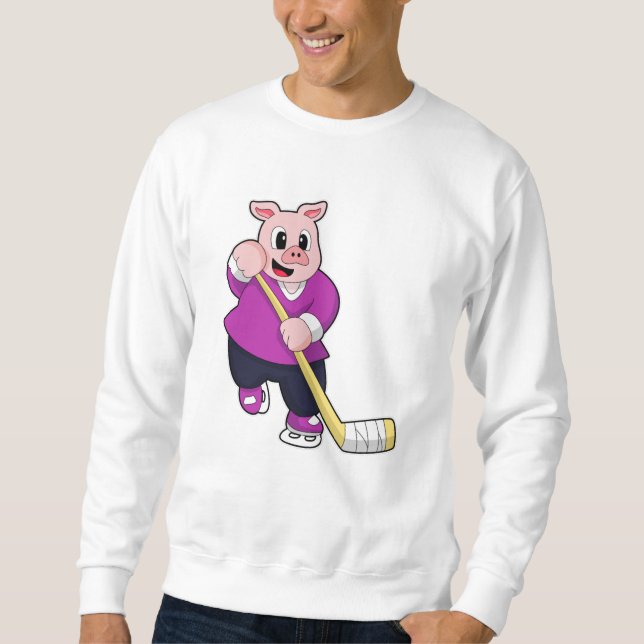 Gris i ishockey med ishockey lång ärmad tröja (Framsida)