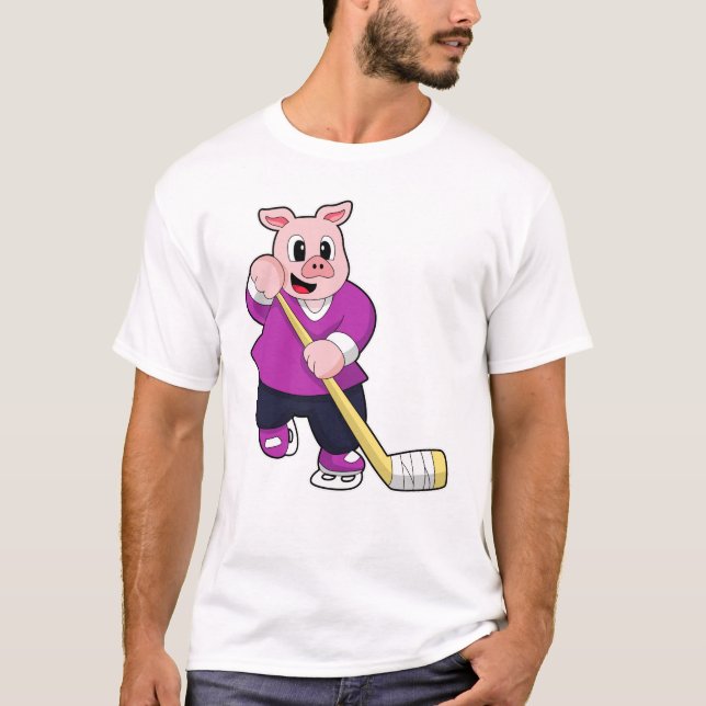 Gris i ishockey med ishockey t shirt (Framsida)