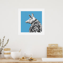 Gris i Jaguar Päls Jackar (Gamle School Blue) Poster