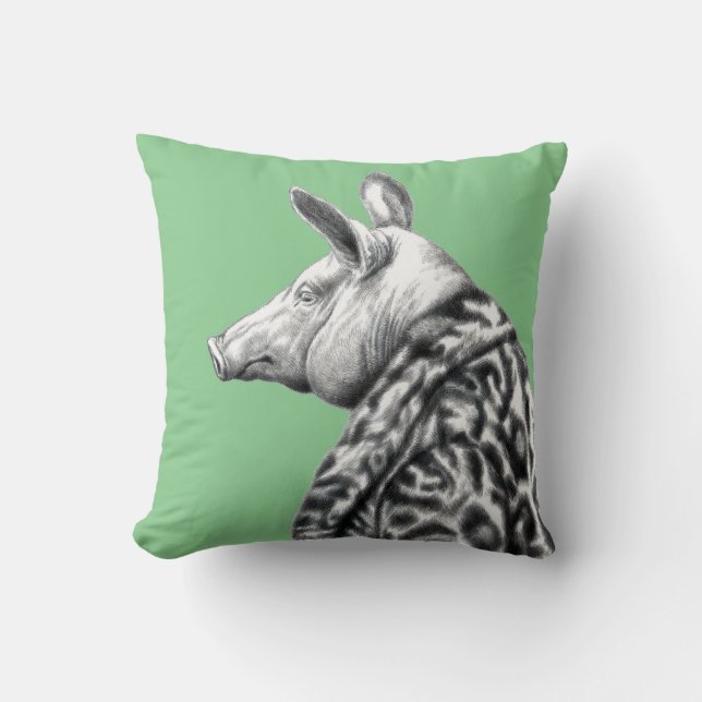 Gris i Jaguar Päls Jackar (Moegi) Kudde (Framsida)