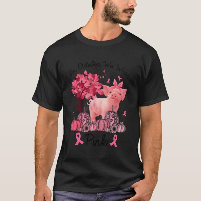 Gris i oktober: Bära K Breast Cancer Awareness T Shirt (Framsida)