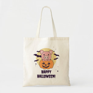 Gris i Pumpkin Sweet Grisar Happy halloween Tote B Tygkasse