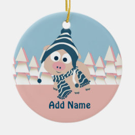 Gris i Winter Julgransprydnad Keramik