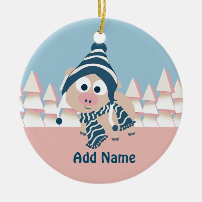 Gris i Winter Julgransprydnad Keramik (Framsidan)