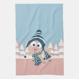 Gris i Winter Kökshandduk