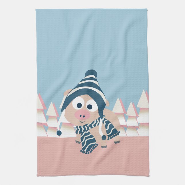 Gris i Winter Kökshandduk (Vertikal)