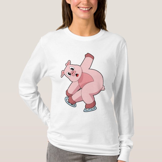 Gris Ices-skridskor T Shirt (Framsida)