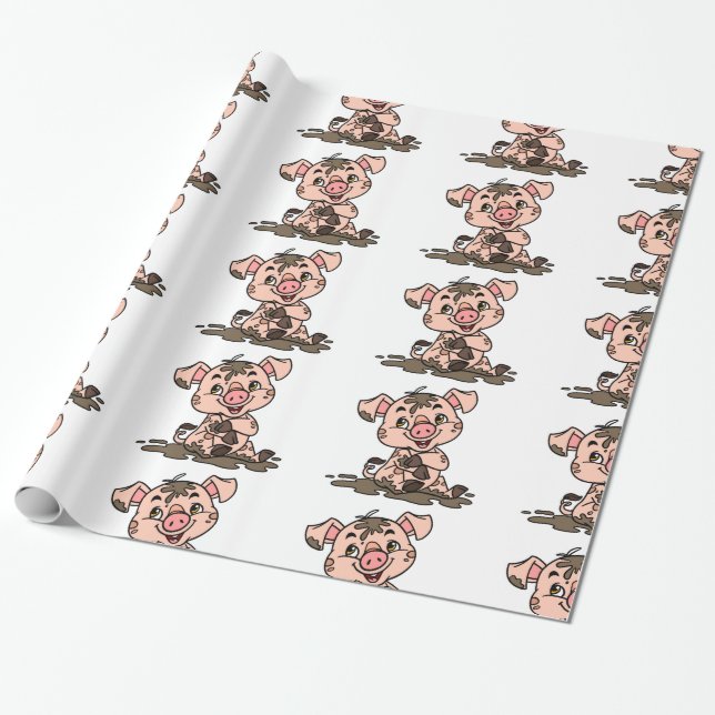 Gris Inpackningspapper Presentpapper (Utrullad)