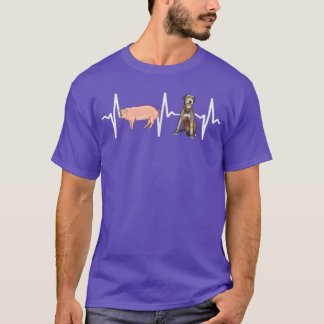 Gris Irish Wolfhound Heartslag Hund älskare T Shirt