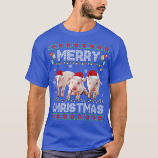 Gris jul Ljus Funny Julafton Santa Hat Animals T Shirt