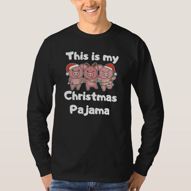 Gris jul Pajamas Cute Grisar T Shirt (Framsida)
