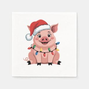 Gris jul Santa hatt jul firande Xmas grismässa Pappersservett