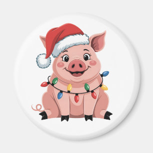 Gris jul Santa hatt Xmas högtid Xmas grismässa Magnet