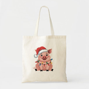 Gris jul Santa hatt Xmas högtid Xmas grismässa Tygkasse