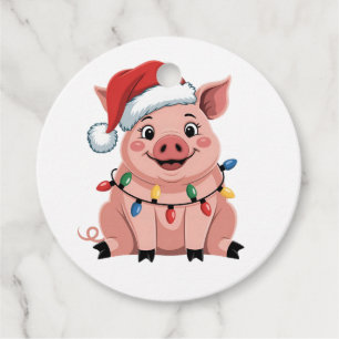 Gris jul Santa mössa jul Xmas Pigmass Gåvor Etiketter