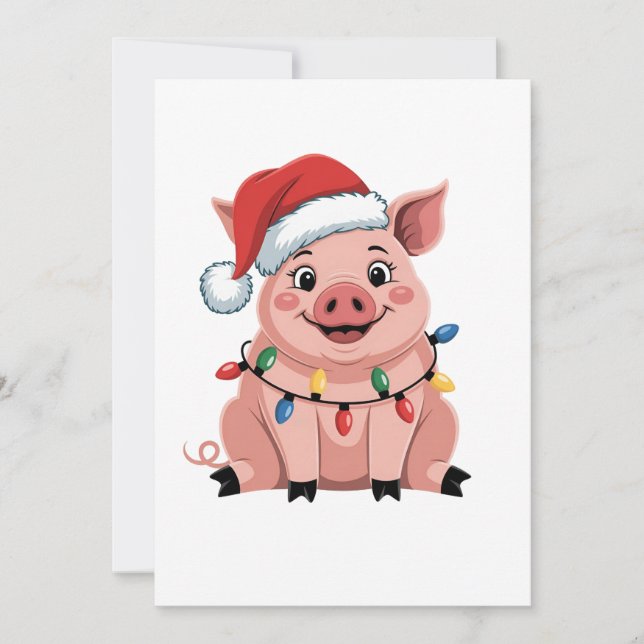 Gris jul Santa mössa jul Xmas Pigmass Meddelande (Framsida)