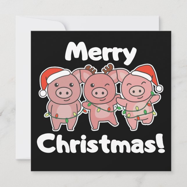 Gris jul söta grisar God Jul inbjudan (Framsida)