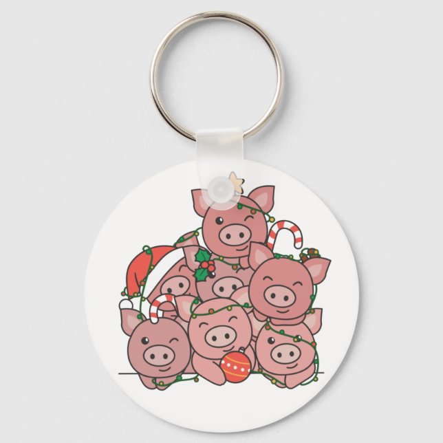 Gris Julgran - den berömda animaliska julklangkedj Nyckelring (Framsida)