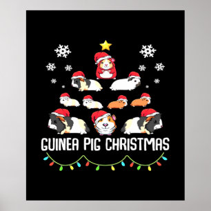 Gris Julgran Funny Guinea Gris Älskare Poster