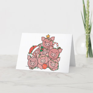 Gris Julgran Ljuskjulen Helgdag Helgkort