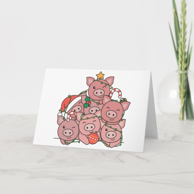 Gris Julgran Ljuskjulen Helgdag Helgkort (Framsida)