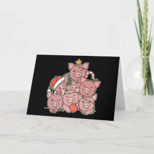 Gris julgran roliga djur jul helgdag helgkort
