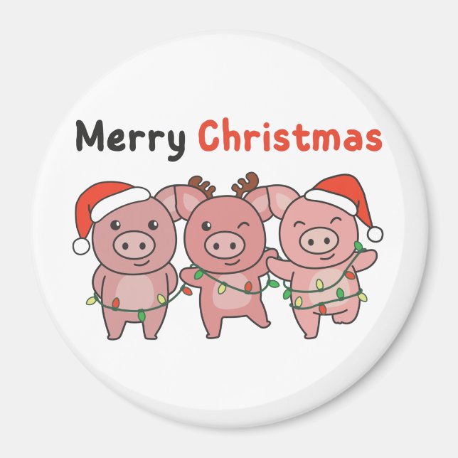 Gris-julklappen Grisar God jul Magnet (Framsidan)