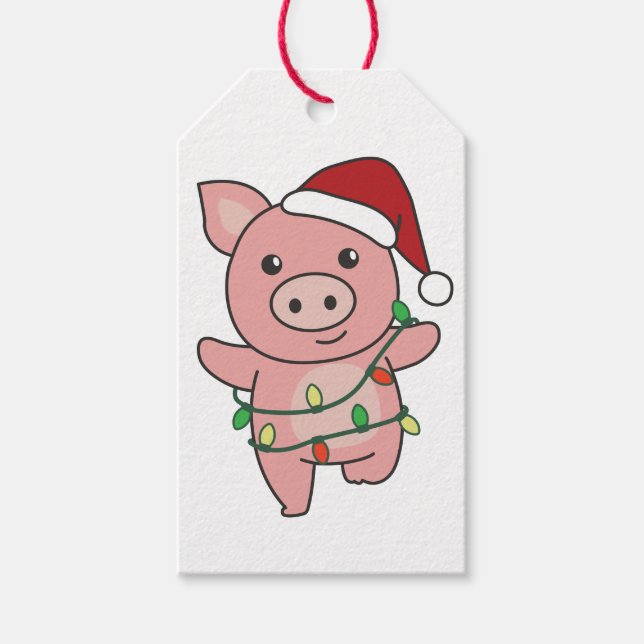 Gris-julvinter Animals Grisar Gift-Märkre Presentetikett (Framsidan)