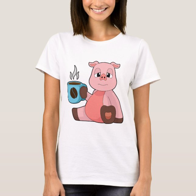 Gris Kaffe Mugg T Shirt (Framsida)