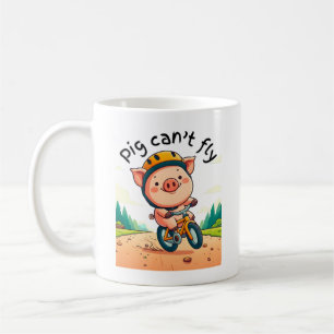 Gris kan inte flyga. L Rosa BG Kaffemugg
