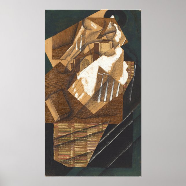 Gris - Karaffglas och paket 1914 Poster (Framsidan)