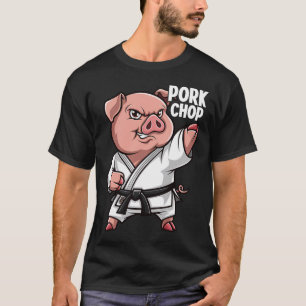 Gris Karate Pork Chop Rolig Gris Svinsvin Puns Män T Shirt