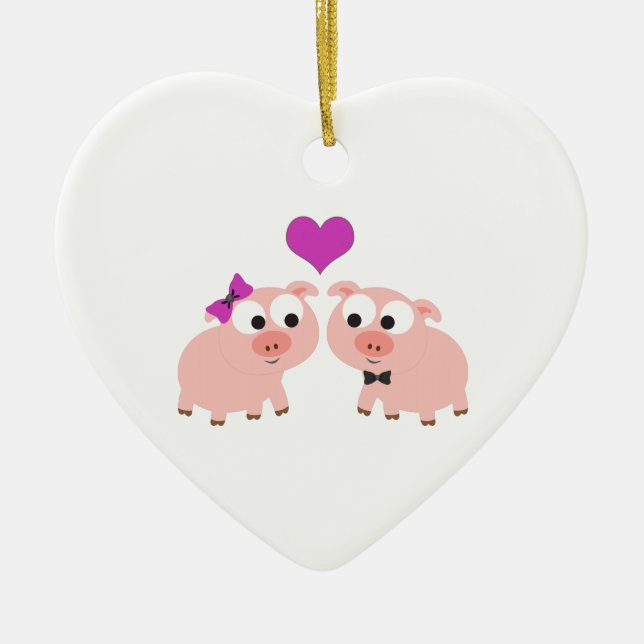 Gris kärlek julgransprydnad keramik (Framsidan)