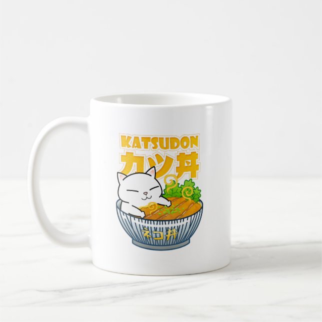 Gris Katsudon Cat Kaffemugg (Vänster)