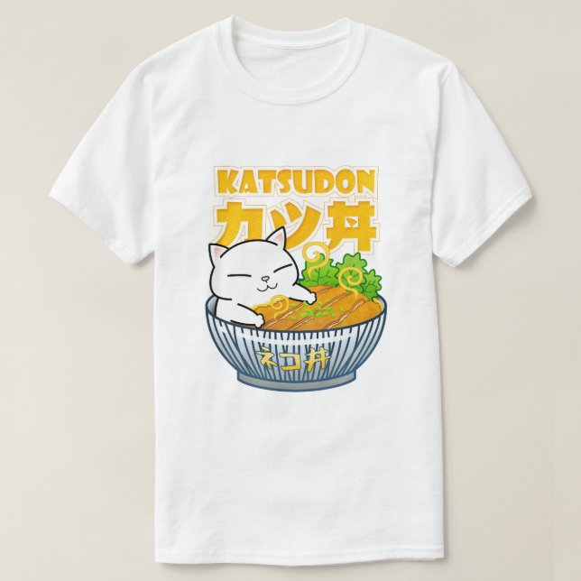 Gris Katsudon Cat T Shirt (Design framsida)