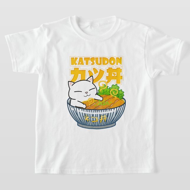 Gris Katsudon Cat T Shirt (Laydown)