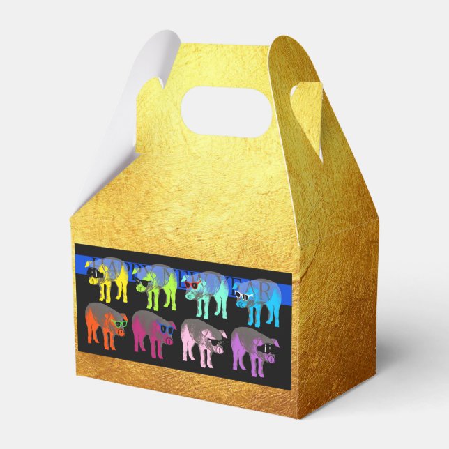 Gris Kinesisk favoritruta för popup-Guld 2019 Presentaskar (Framsidan Sidan)