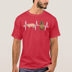 Gris kinesisk shhar-Pei Heartslag Hund älskare T Shirt