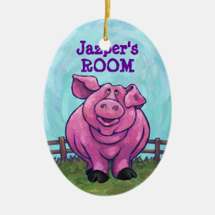 Gris kommer och går julgransprydnad keramik