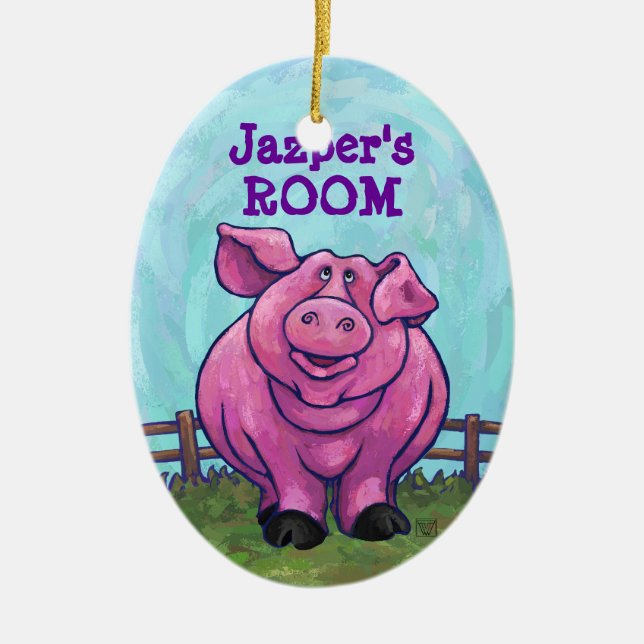 Gris kommer och går julgransprydnad keramik (Framsidan)