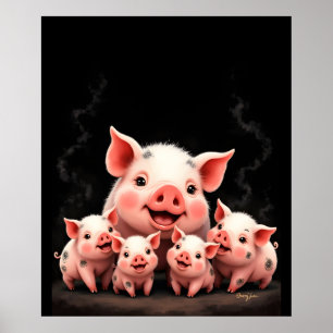 Gris Konsthantverk – Suggan & Smågrisar Poster