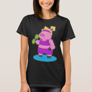 Gris kroppsbyggare Hantel Kroppsbyggande T Shirt