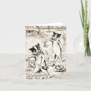 Gris ligger i Chickkooperativet av Louis Wain Tack Kort