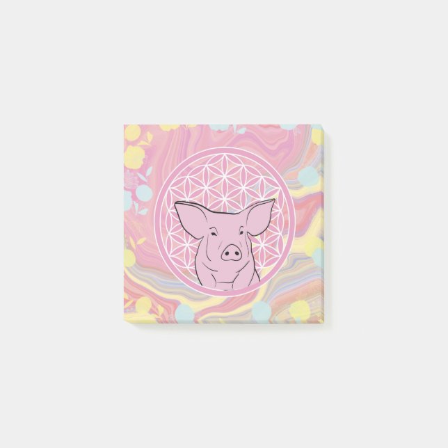 gris,livets blomma, ros, mandala,zen,chakra, post-it block (Framsida)